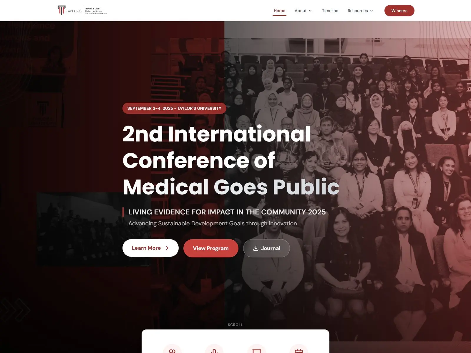 Homepage of the Medical Goes Public conference website